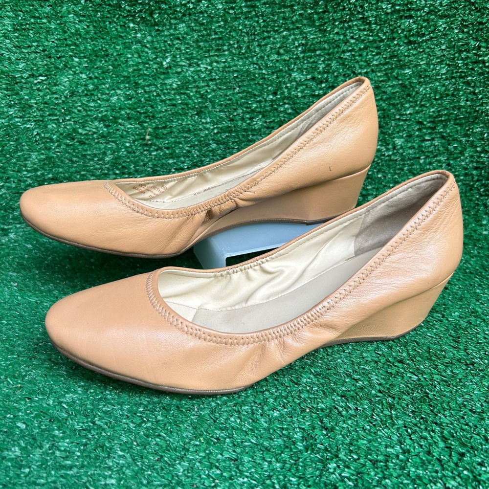 Cole Haan Grand 360 Tan Leather Wedge Pumps W25833 Womens 8B